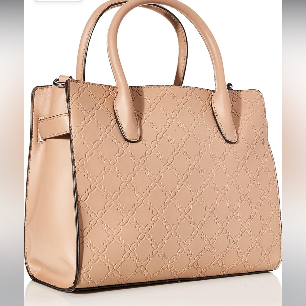Nine West satchel bag in grey stone color, neutral color, goes with everything.
